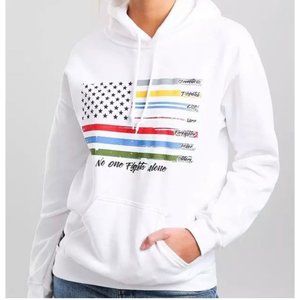 COPY - COPY - HOWITZER WOMENS NO ONE FIGHTS ALONE WHITE HOODIE  SZ:XL NWOT
